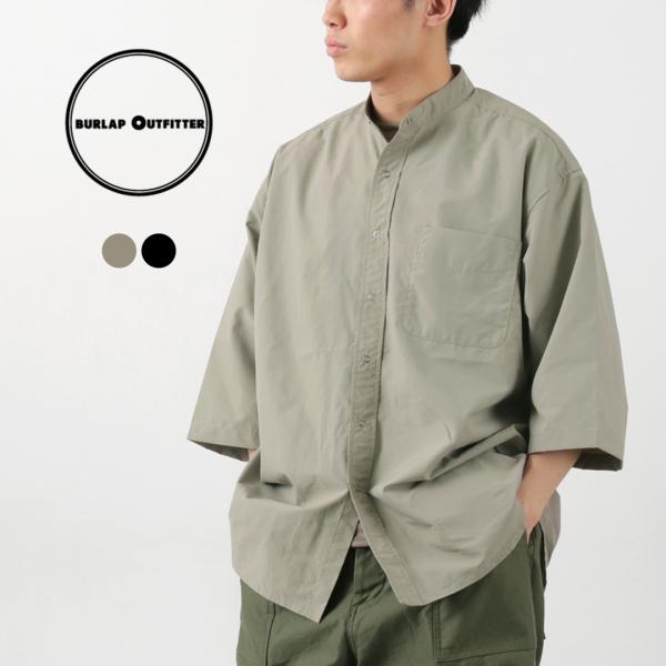 BURLAPOUTFITTER リネンノーカラーシャツ サイズL rococo_19397