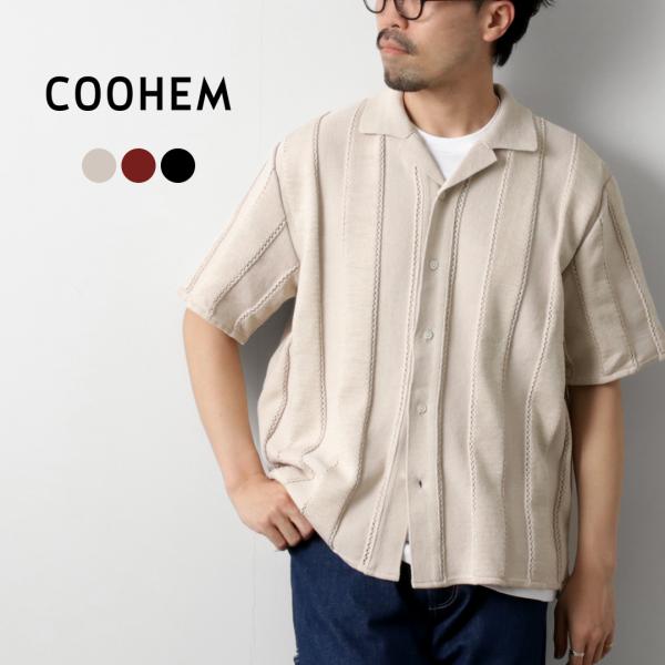 COOHEM コーヘン 半袖ニット Coohem COOHEM（コーヘン） 2トーン ウェーブ ニットプル
