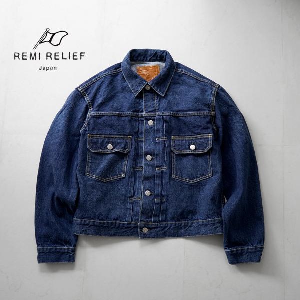 【美品】REMI RELIEF レミレリーフ 2nd フラワースタッズ　Gジャン REMI RELIEF デニムジャケット gジャン 「別注」REMI / Trucker