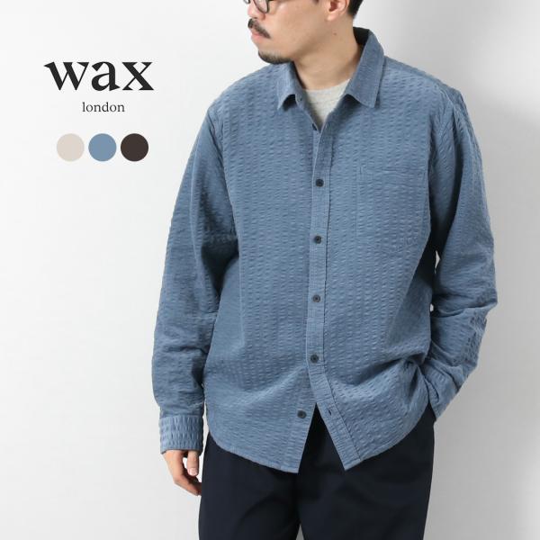 Wax London ワックスロンドン Mサイズ シェリーシャツ ネルシャツ WAX LONDON（ワックスロンドン） シェリーシャツ シアサッカーコード