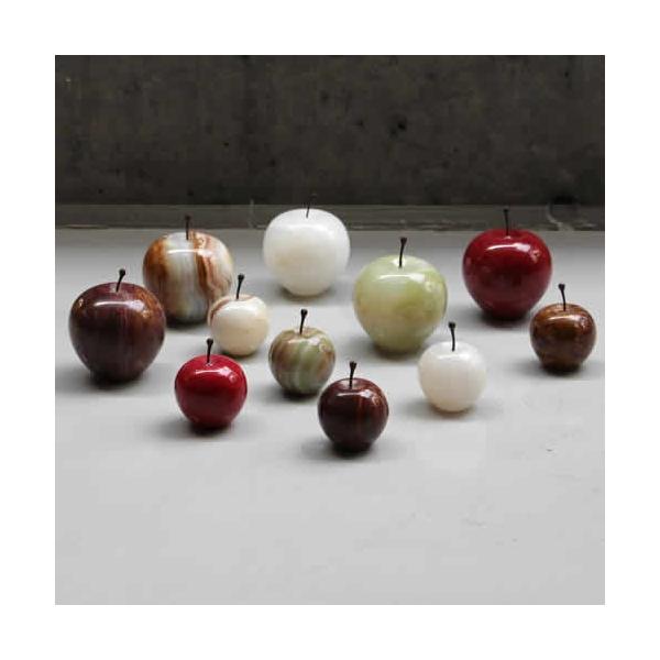 リンゴ オブジェ マーブルアップル レッド スモール  おしゃれ りんご 林檎 置物 ペーパーウェイト 石製