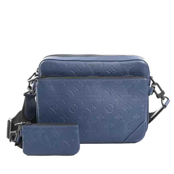 LOUIS VUITTON ルイヴィトン モノグラムシャドウ トリオメッセンジャー ブルーマリーヌ ショルダーバッグ チェーンバッグ ネイビーブルー レザー M14785 ブラック金具 LOUIS VUITTON（ルイ・ヴィトン） トリオメッセンジャー ショルダー