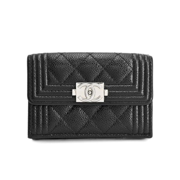 シャネル 二つ折り財布 ブラック CHANEL シャネル スモールフラップウォレット 二つ折財布 A84432