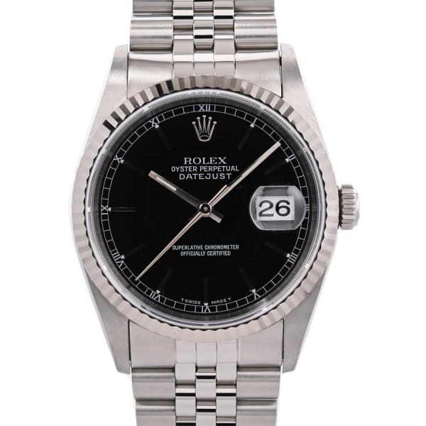 ロレックス デイトジャスト  メンズ腕時計 ROLEX（ロレックス） デイトジャスト 腕時計 16234 W番 ブラック