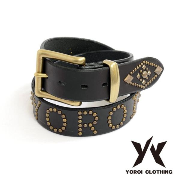 YOROI スタッズ ベルト メンズ 本革 牛革 レザー 鎧 461-929b YOROI スタッズ ベルト メンズ 本革 牛革 レザー 鎧 461-929b : RODEO