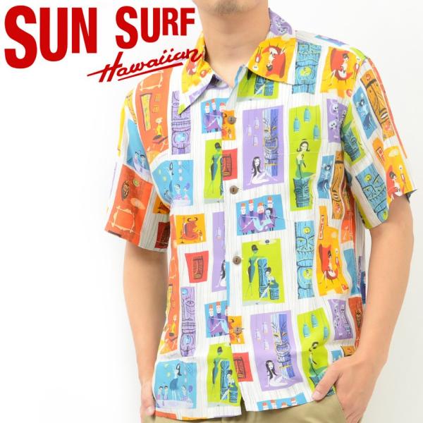 ハワイ　アロハシャツ　サーフ　サーフィン　ティキ　オブジェ 楽天市場】サンサーフ SUN SURF KEONI OF HAWAII 半袖 レーヨン