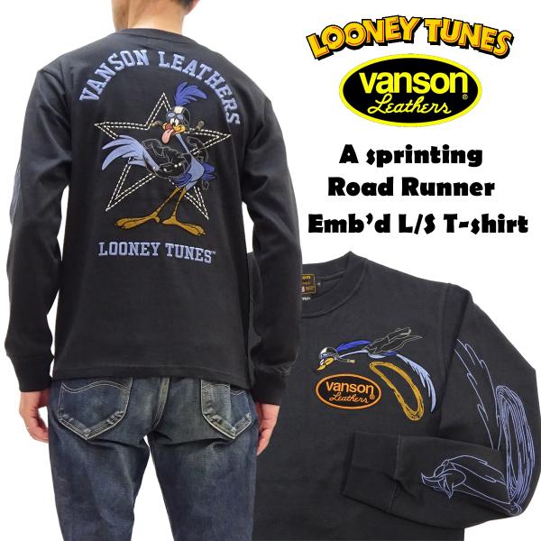 バンソン ロードランナー 長袖Tシャツ VANSON LOONEY TUNES フルスピード 総刺繍 LTV-2602 スミクロ 新品