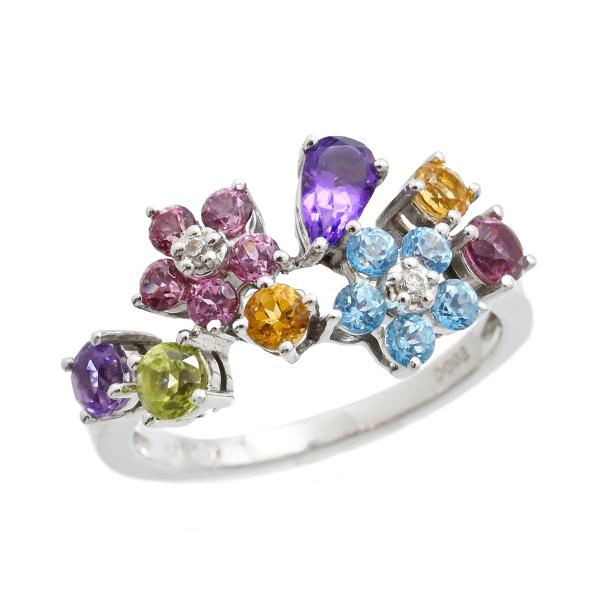 ポンテヴェキオ PONTE VECCHIO K18WG ダイヤ0.02ct アメジスト  