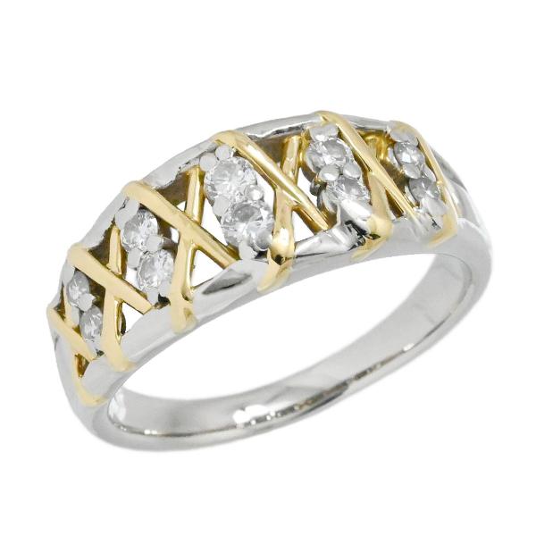 18Kゴールド＆Pt900プラチナリング ダイヤモンドストーン付き Pt900 K18YG プラチナ イエローゴールド リング ダイヤモンド 0.55ct 8