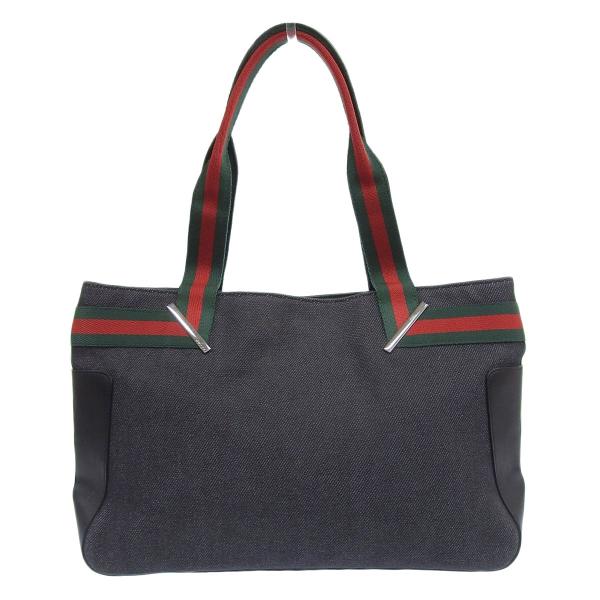 Gucci ブラックデニム　GGトートバッグ GUCCI（グッチ） トートバッグ レザー デニム ブラック レディース