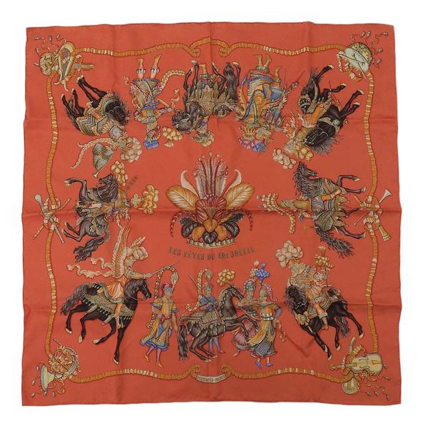 【美品】HERMES エルメス カレ90 太陽王の祝典 スカーフ シルク100% HERMES エルメス カレ90 スカーフ LES FERES DU ROI SOLEIL 太陽王の