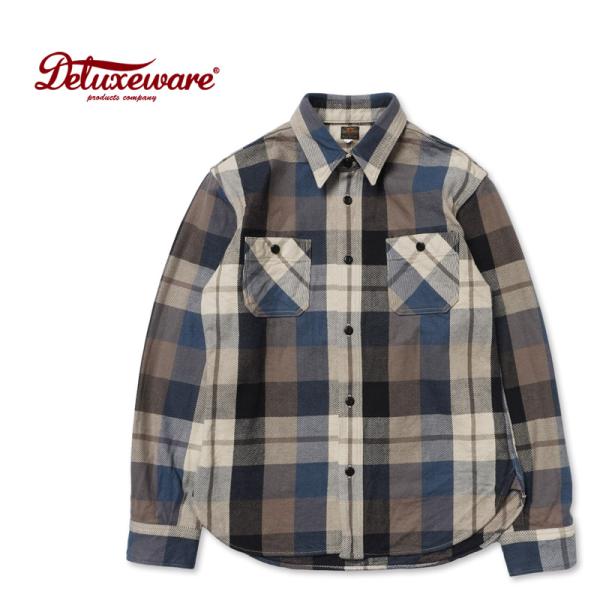 DELUXEWARE デラックスウエア 長袖 シャツ “50s BLUE KING” HV-57 : ろ