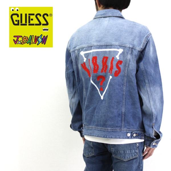 新品 レア guess ジャケット J Balvin スタジャン ゲス レッド
