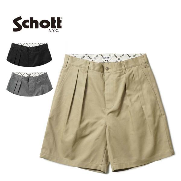 Schott TC DOUBLE ティーシー 2タック ショーツ新品 Schott/ショット/TC DOUBLE PLEATED SHORTS/ティーシー 2タック