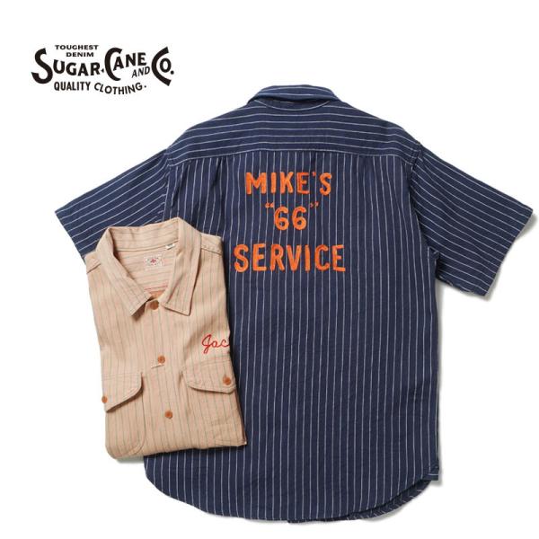 SUGAR CANE シュガーケーン 半袖シャツ “COKE STRIPE WORK SHIRT