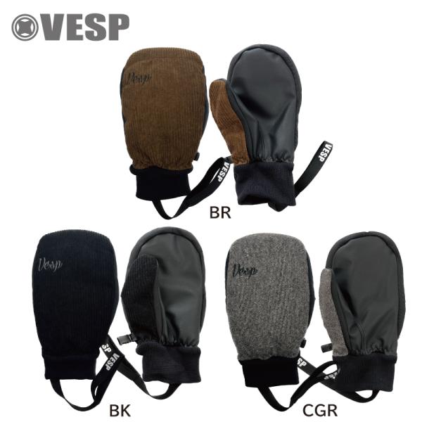 今シーズンウェアで大注目素材のウール＆コーデュロイ素材使用のリブミトン。裾リブ使用グローブは着脱が容易です！！品番:VPMG1026カラー:BK(ブラック) BR(ブラウン) CGR(チャコールグレー）素材:BK BR コーデユロイ（耐水圧...