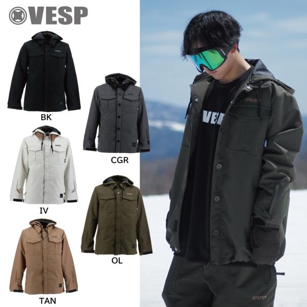 VESP ベスプ 25-26モデル メンズ レディース ジャケット VPMJ1064 Twoway Militaly Shirts Jacket