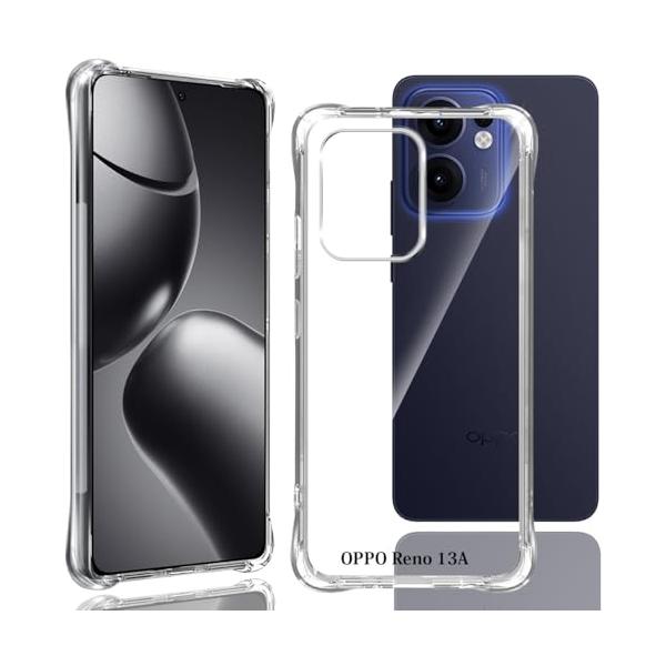 AQXNG OPPO Reno 13A 専用ケース クリア 対応 オッポ Reno 13A カバー TPU 米軍MIL規格 【 エアバッグ 耐衝撃 携帯便利 ワイヤレス充電対応 すり傷防
