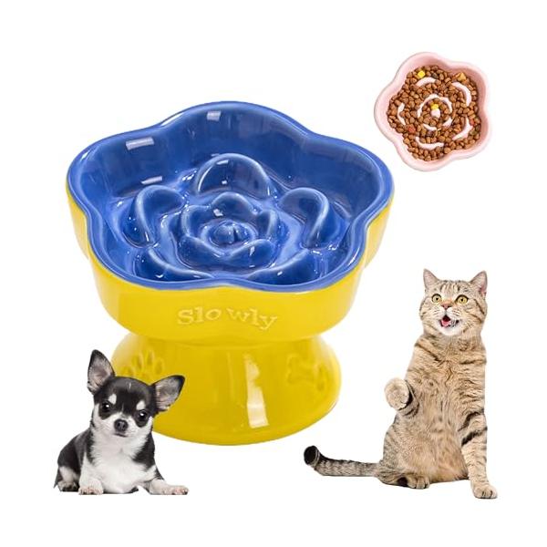 陶器 早食い防止 食器 犬 傾斜 犬 早食い防止 小型犬 中型犬 猫 早食い防止 食器 高台 犬 はや食い防止食器 小型犬 高さ 犬 餌入れ 防止吐き戻し 猫