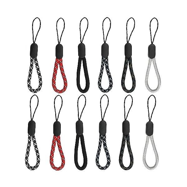 [LIANHATA] ハンドストラップ 12本セット 携帯ストラップ ショート 紛失防止 落下防止 人気商品 長さ調整可能 USBメモリ マスコット 携帯電話 GoPro
