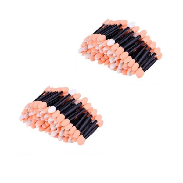 ●商品名前：　YFFSFDC アイシャドウ ブラシ スポンジチップ 使い捨て ダブル アイシャドウブラシ 100本入り 化粧ツール 携帯便利 ●商品説明：　・【使用しやすい】：両面ブラシ構造。異なる色のアイシャドウに使い分けできます。コンパ...