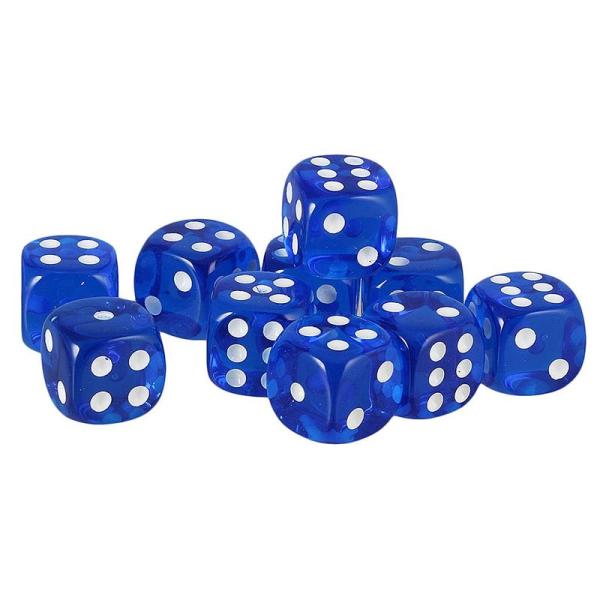 ノーブランド品 10個セット TRPGゲーム アクリル おもちゃ 六面ダイス D6 ダイス サイコロ 全10色 - ダークブルー