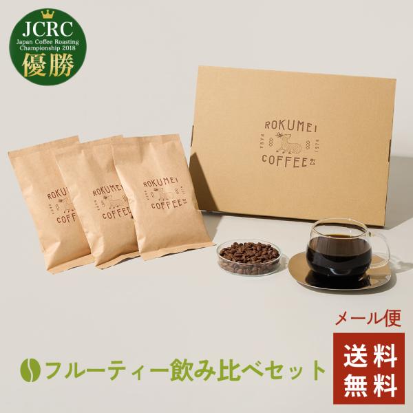 コーヒー豆 フルーティセット 100g × 3種 飲み比べ ロクメイコーヒー  ネコポス  送料無料 コーヒー豆 珈琲豆 スペシャルティコーヒー スペシャリティコーヒー