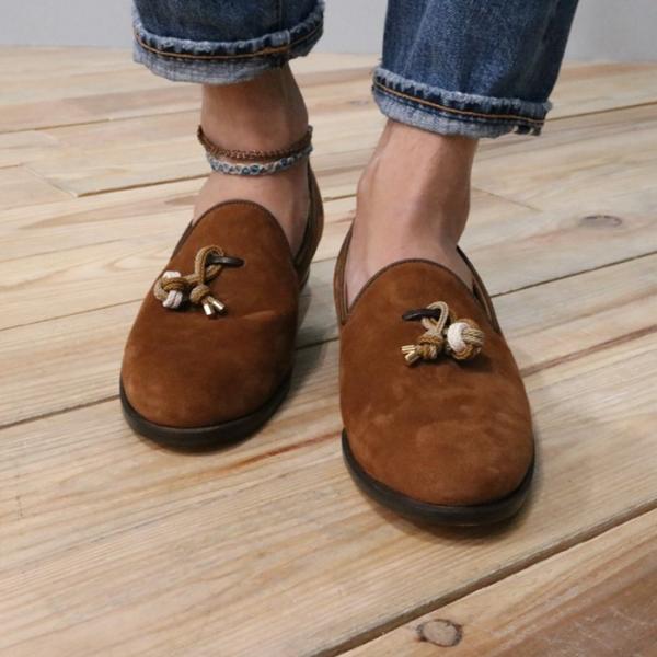 ポイント2倍 送料無料 Polpetta ブラウン 靴 ポルペッタ タイプ2 メンズシューズ 紳士靴 スエード スリッポン ブラウン メンズ シューズ イタリア 愛用 Polpetta19 Rolfロルフ 革靴 靴 革靴 履きやすい サンダル 芸能人