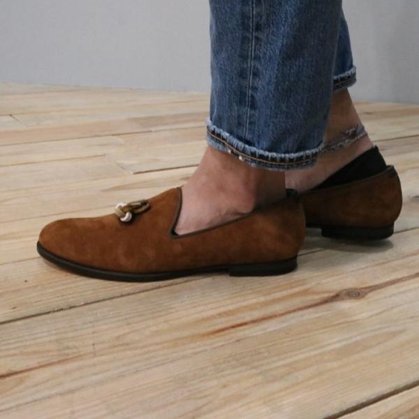 ポイント2倍 送料無料 Polpetta ブラウン 靴 ポルペッタ タイプ2 メンズシューズ 紳士靴 スエード スリッポン ブラウン メンズ シューズ イタリア 愛用 Polpetta19 Rolfロルフ 革靴 靴 革靴 履きやすい サンダル 芸能人