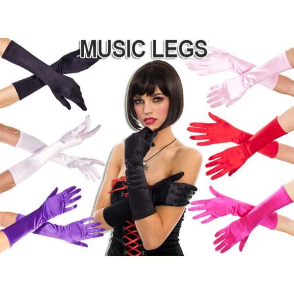 MusicLegs(ミュージックレッグ) ひじ丈 サテングローブ ML426 肘丈 ウェディング パーティー 発表会 ダンス衣装 ダンサー ステージ コスプレ 手袋