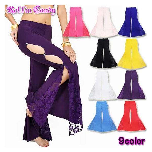 パンツは膝下からフレアになっており、脚長効果バツグン!サイドのスリットで通気性も良く、裾のレースもエレガント☆スタイルを良く見せてくれるシルエットを演出!伸縮性のあるサラッとした生地で、通常レディースMサイズ-XLサイズ以上の方まで、また、...