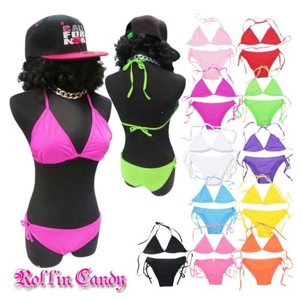 1枚は持っていたい、シンプルでスタンダードな三角ビキニ!海にプールに野外フェス…etc、シンプルだからこそ、目立つんです!露出を控えたいときは、ボトムにショーパンやスカートと合わせるとGood♪生地は薄め、パッドは付属しておりませんので(メ...