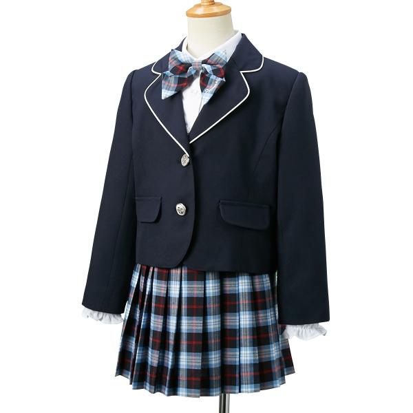 卒園式 入学式  服 女の子 スーツ ブレザー フォーマルセット フォーマルウエア4点セット ジャケット ブラウス スカート ネクタイ付き