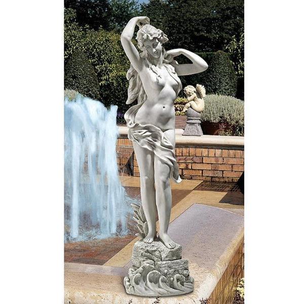 【5月18日までの限定価格】女神像 オーナメント 花台付き 彫刻　ガーデン 楽天市場】イタリア製 女性像 ガーデン オーナメント 花かごを