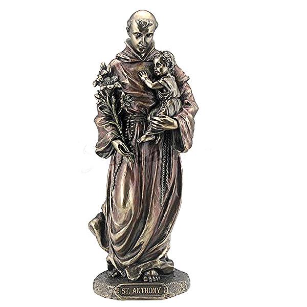 西洋彫刻 イエスを抱くパドヴァの聖アントニオ 彫像 キリスト教
