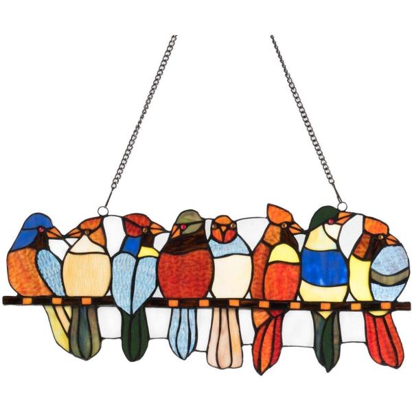 ウェンディ・ワグナー ヴィンテージ ステンドグラス コーラスライン 横長型 鳥 ウェンディ・ワグナー ヴィンテージ ステンドグラス コーラス