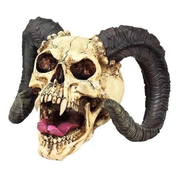 ゴシック風 中世の角のある悪魔の頭蓋骨 彫像(デジタル ゴシック風 中世の角のある悪魔の頭蓋骨 彫像(デジタル