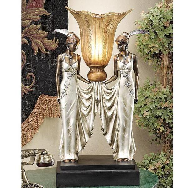 美品 】Design Toscano アールデコ調 イルミネーション彫像 【公式通販】