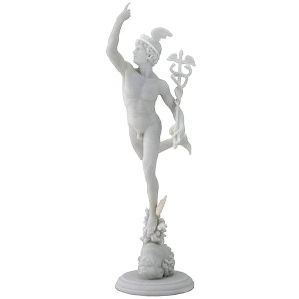 天翔けるマーキュリー ギリシャ ヘルメス神エルメス 大理石風彫刻彫像ジャンボローニャ作品 マニエリスム輸入品