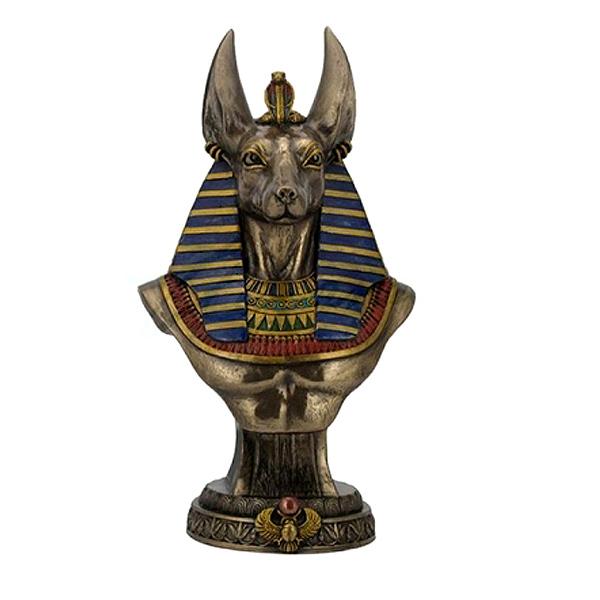 古代エジプトのジャッカル神 アヌビス神 ブロンズ風 胸像 彫像 彫刻