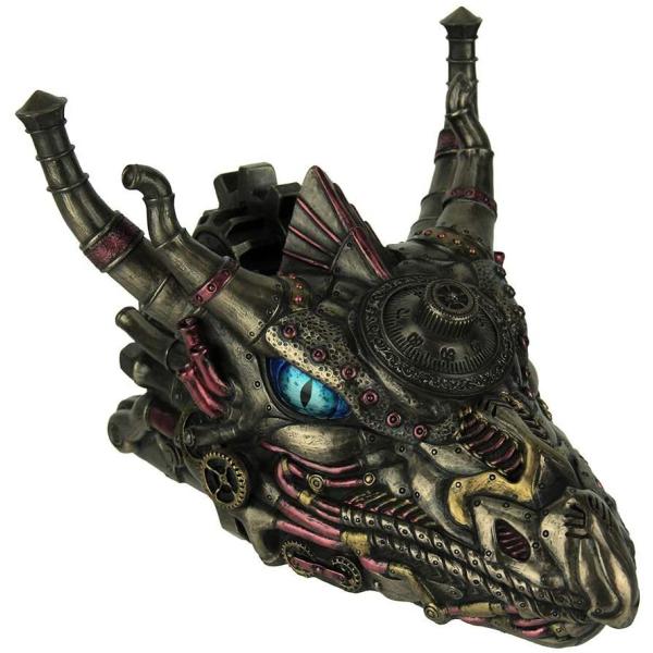 ブロンズ製ドラゴン彫刻 ベロネーゼ・デザイン製 スチームパンク・スタイル ドラゴン・ヘッド