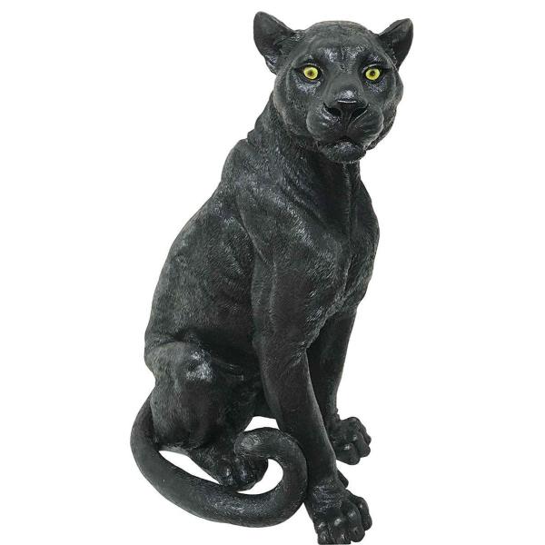 全長80cm　約7.8KG ジャガー　置物　高級感抜群 ブラックパンサー romando_mn0511
