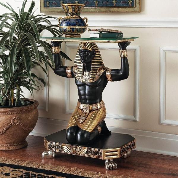 古代エジプト ホルスの翼 祭壇風彫刻台座 ガラス・トップ サイド 古代エジプト ホルスの翼 祭壇風彫刻台座 ガラス・トップ サイド