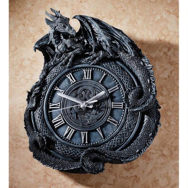 約44cm中世のドラゴン彫刻 壁掛け時計 彫像/ファンタジー 約44cm中世のドラゴン彫刻 壁掛け時計 彫像/ファンタジー