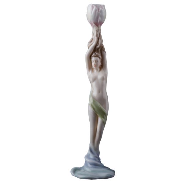 セール！即納！ヌードの乙女に支えられたチューリップ磁器彫像 艶出し置物装飾 ホームデコレーション贈り物輸入品