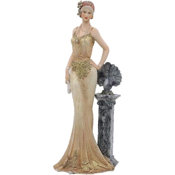 グラマラス エレガンス ビクトリア朝スタイル 立っているラグジュアリーレディ彫像フィギュア装飾彫刻 輸入品