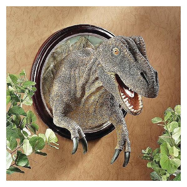 ティラノサウルス Tレックス 肉食恐竜 壁掛け彫刻 装飾彫像/ 中生代白