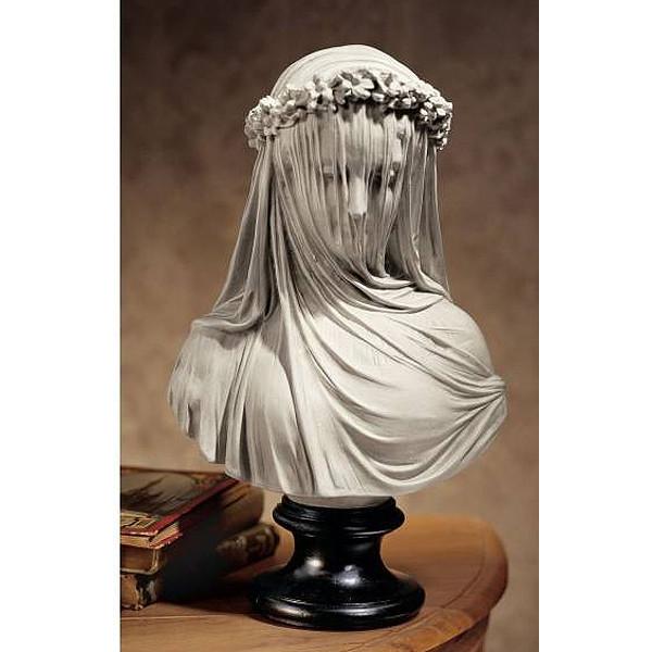 花嫁 ラファエロ モンティ作 花嫁胸像 ベールを被った美しい女性 花嫁胸像 彫刻 彫像 ヴェールを被ったウェスタ神 贈り物 輸入品 T8a061 浪漫堂ショップ 通販 Yahoo ショッピング