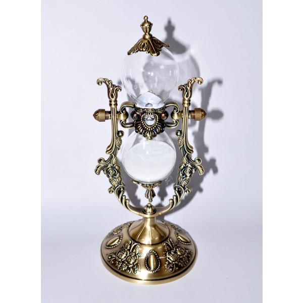 ビクトリアンデザイン ヴィンテージ 真鍮製 360度回転金属製 砂時計タイマー 白砂付き 家庭＆オフィス装飾オーナメントの為のギフトプレゼント贈り物 輸入品-------------------ヴィンテージ 真鍮製 360度回転金属製 砂時...