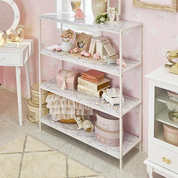 ラック 棚 収納 | オープンラック／Marble(マーブル) ロマンティックプリンセス ロマプリ かわいい 可愛い 姫系 (直送)